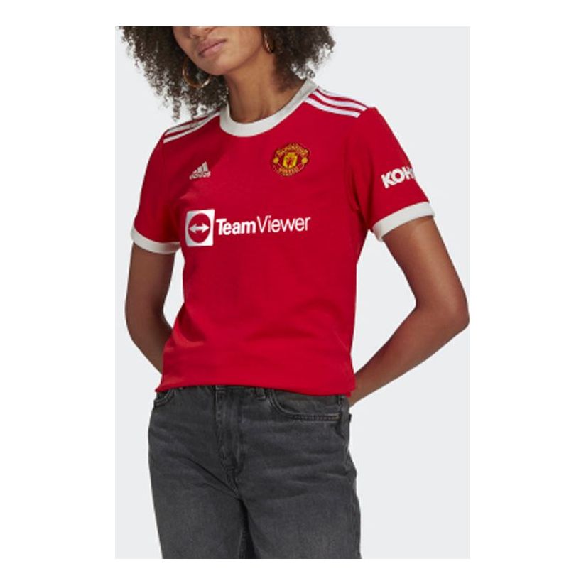 (WMNS) adidas Manchester United 21/22 Home Jersey Asia Sizing 'Red White' GR3772