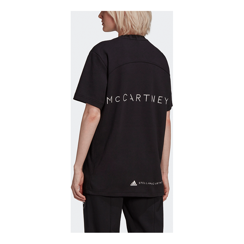 (WMNS) adidas by Stella McCartney Logo T-Shirt Asia Sizing 'Black White' HB7402