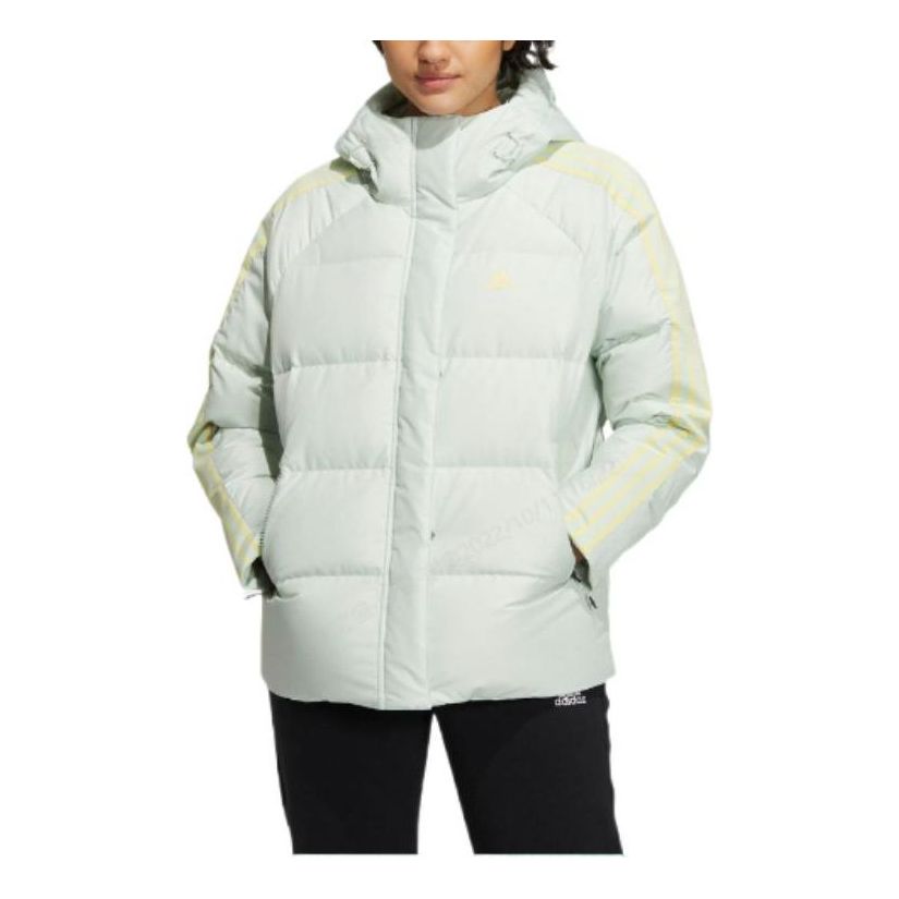 (WMNS) adidas 3-Stripes Puffy Down Jacket Asia Sizing 'Green' HN2084