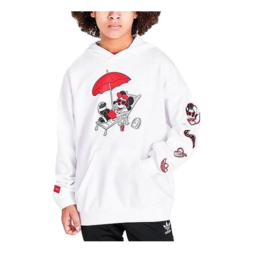(GS) adidas x Disney Mickey And Friends Sweatshirt Asia Sizing 'White Red' HF7578