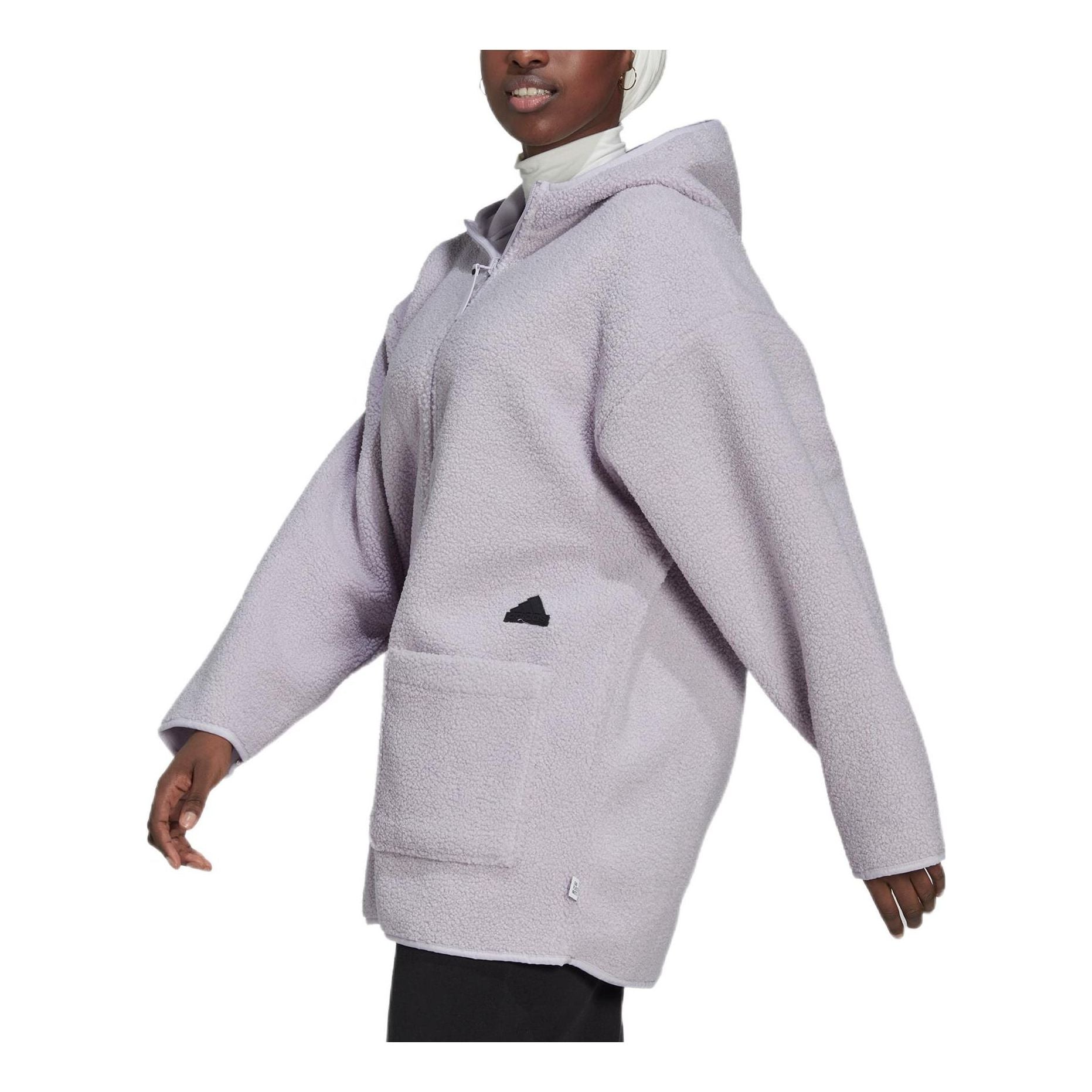 (WMNS) adidas Polar Fleece Long Hooded Track Top Asia Sizing 'Purple' HM2840