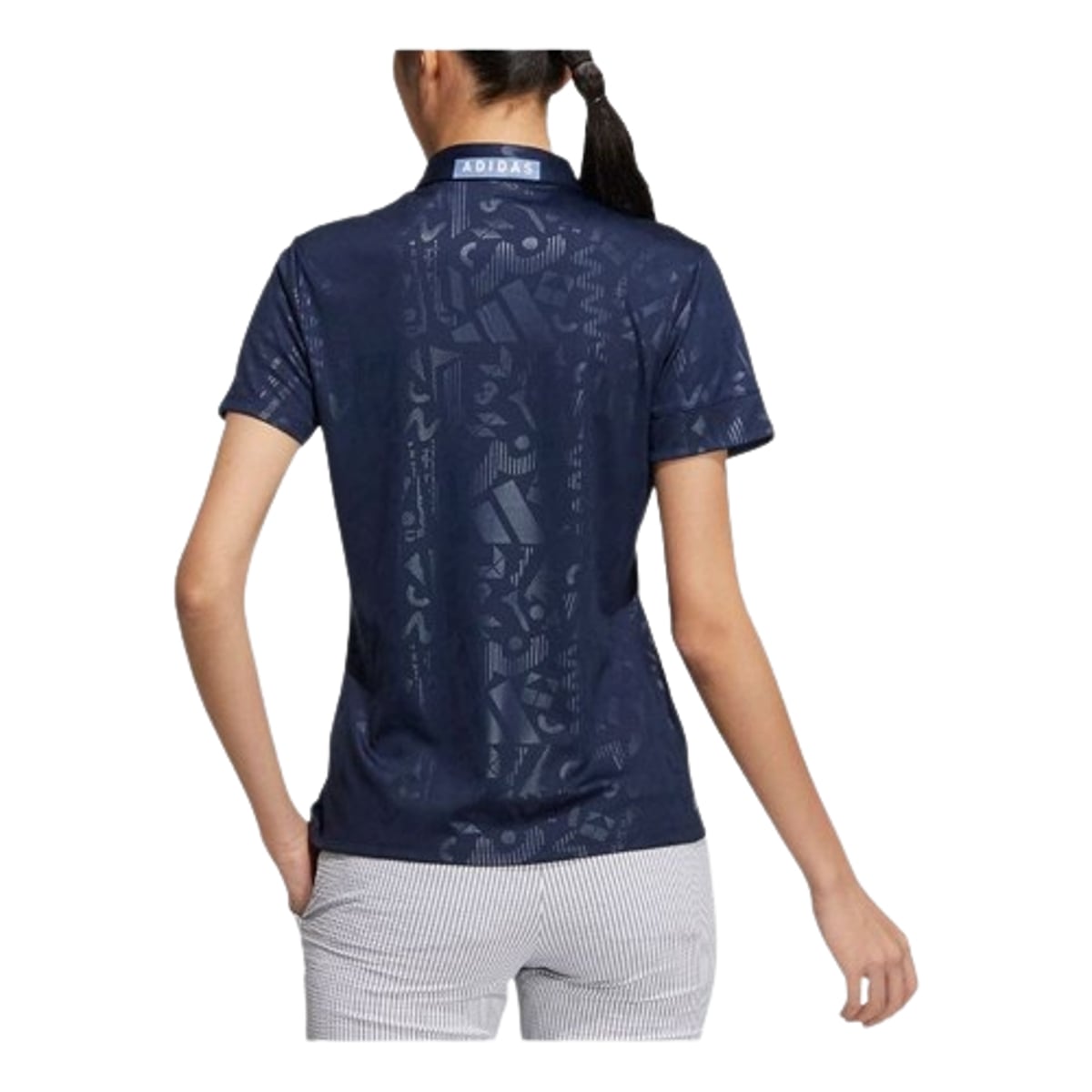 (WMNS) adidas AEROREADY Deboss Polo Shirt Asia Sizing 'Blue' HS6996