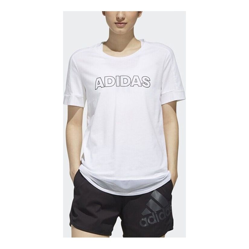 adidas Letter Printed T-Shirt Asia Sizing 'White' DY8649