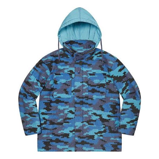 Supreme Logo Camo M-65 Jacket 'Blue Black' SUP-SS21-521