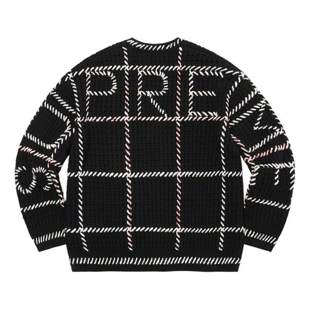 Supreme Quilt Stitch Sweater 'Black White' SUP-SS23-044