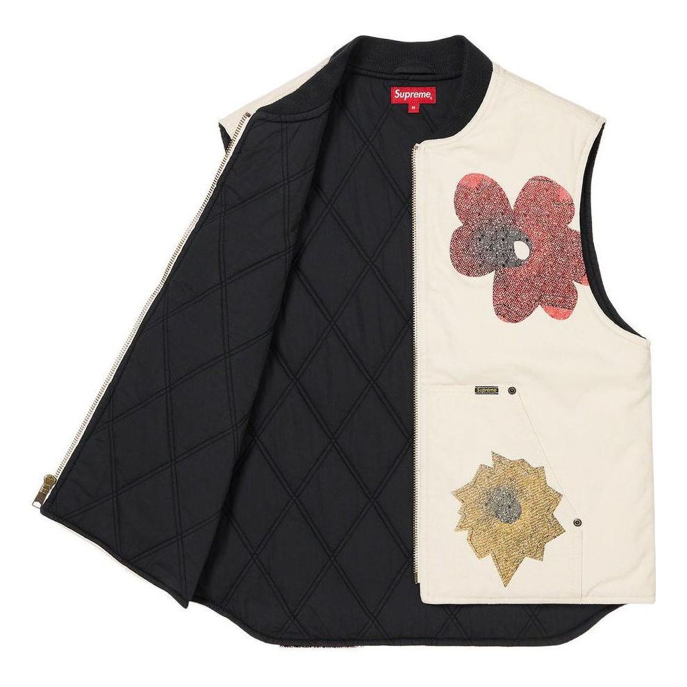 Supreme Nate Lowman Work Vest 'White Yellow Pink' SUP-SS22-173
