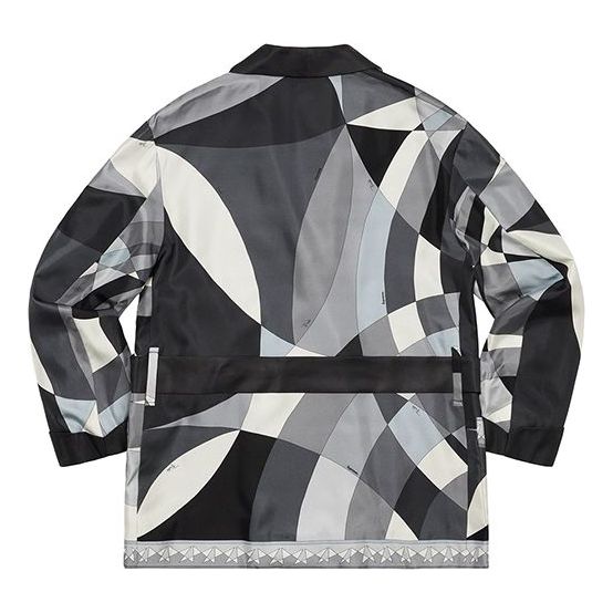 Supreme x Emilio Pucci Silk Smoking Jacket 'Black White Grey' SUP-SS21-788