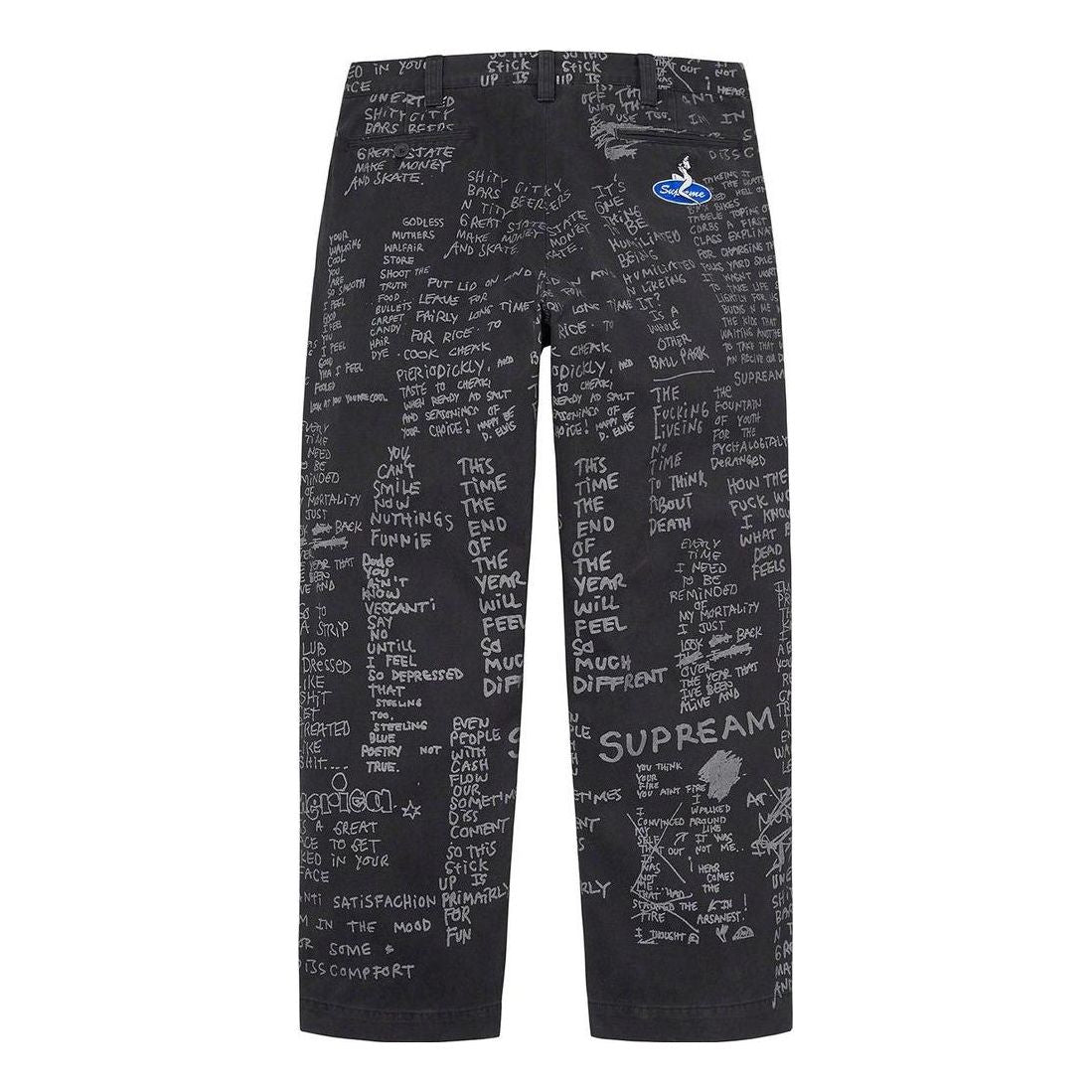 Supreme Gonz Poems Chino Pants 'Black White' SUP-SS23-213