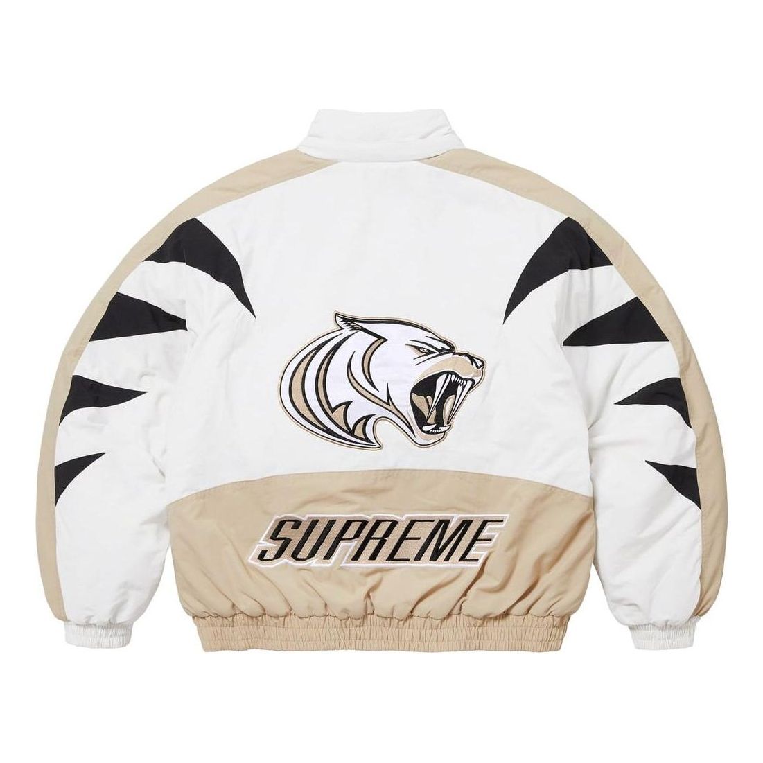 Supreme Wildcat Sideline Puffer Jacket 'White Black Beige' SUP-FW23-231