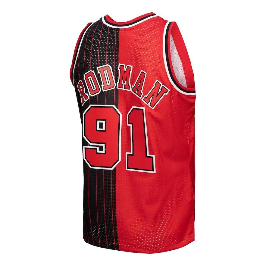 Mitchell & Ness x NBA Chicago Bulls Classics 1995-96 Split Swingman Jersey 'Dennis Rodman 91' SMJY4845-CBU95DRDBKRD