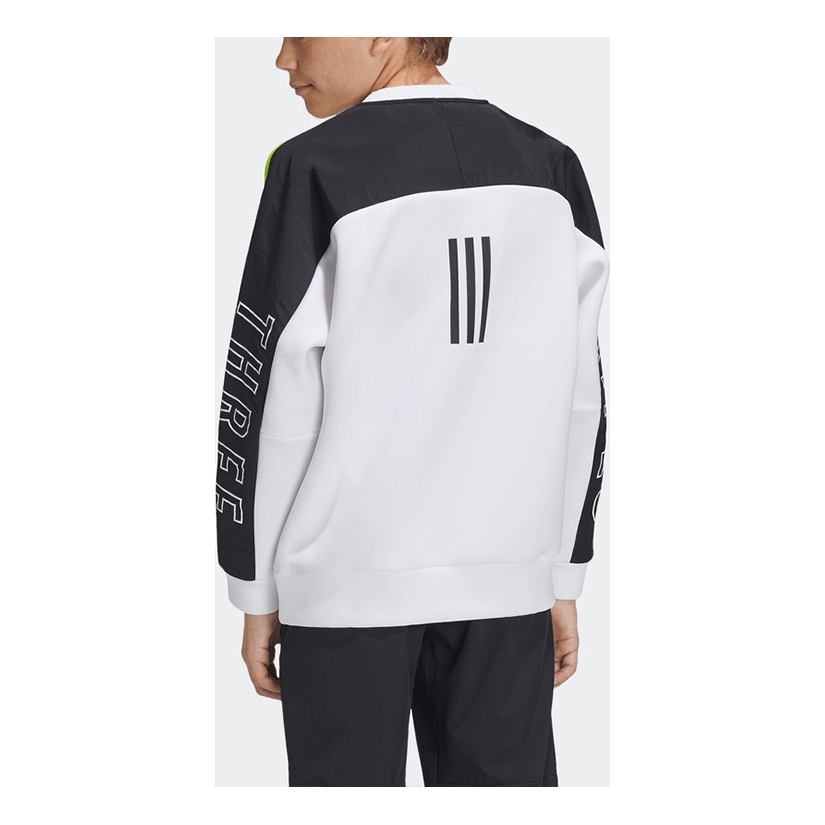 (GS) adidas Authentic Training Sports Sweatshirt Asia Sizing 'White Black Green' GD9209