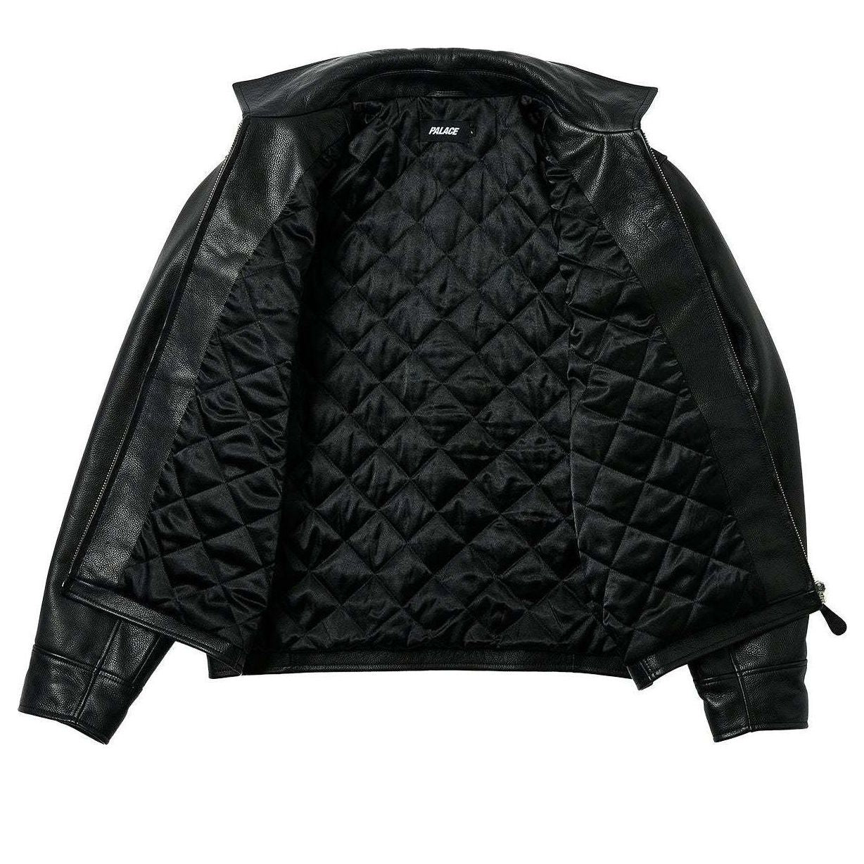 Palace Safe Hands Leather Jacket 'Black' P26JK022