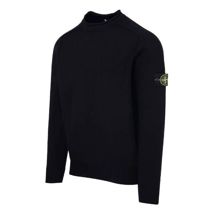 STONE ISLAND Logo Patch Detail Crewneck Sweater 'Black' 7815528D3-V0029