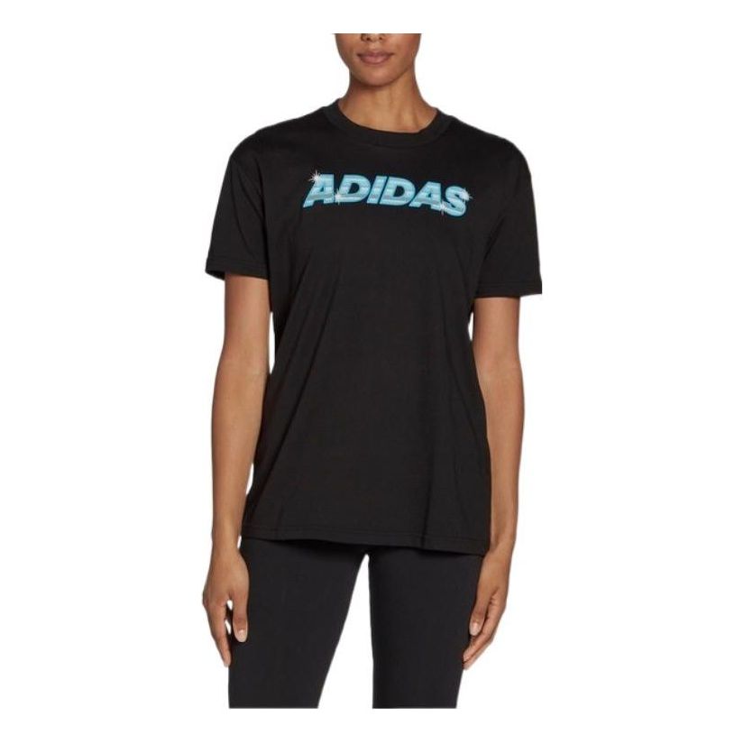 (WMNS) adidas MHG Lineage T-Shirt Asia Sizing 'Black Blue' FJ5015