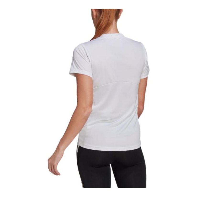 (WMNS) adidas Primeblue Designed 2 Move Logo Sport T-Shirt Asia Sizing 'White Black' GL3821