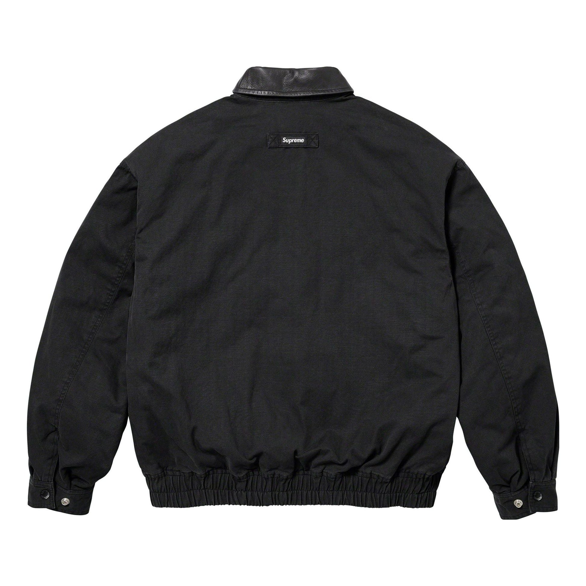 Supreme Leather Collar Utility Jacket 'Black' SUP-FW23-034