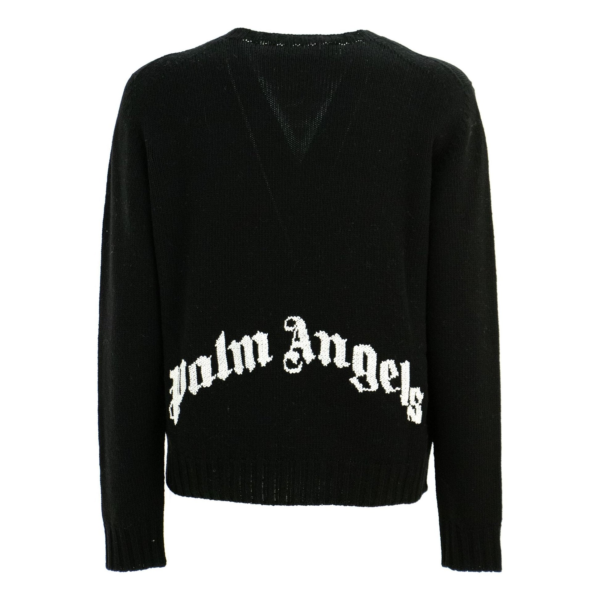 Palm Angels Curved Logo Sweater 'Black' PMHE027C99KNI0011001