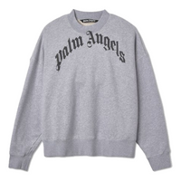 Palm Angels Curved Logo Crew 'Grey Black' PMBA026C99FLE0010910