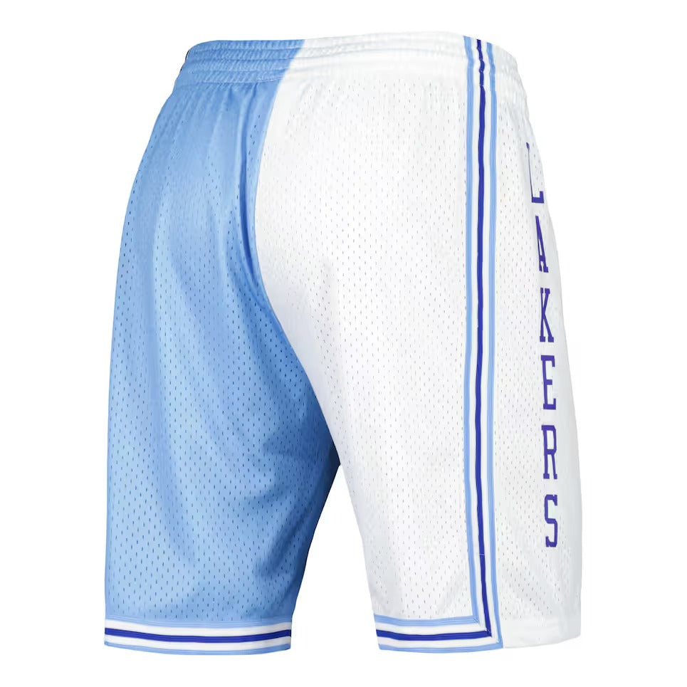 Mitchell & Ness x NBA Split Swingman Shorts 'Los Angeles Lakers 1996' SMSH4855-LAL96PPPBLWH