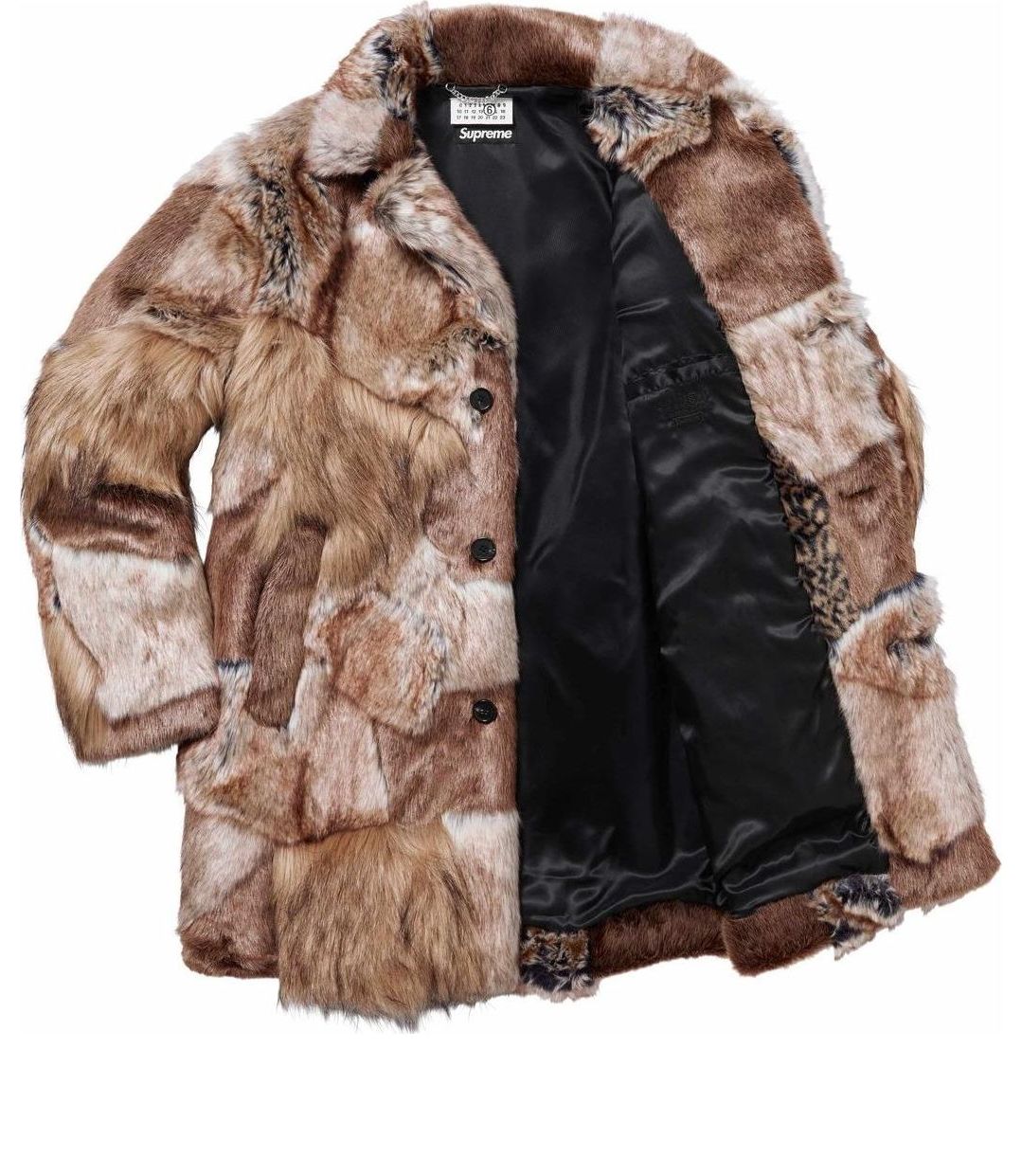Supreme x Mm6 Maison Margiela Patchwork Faux Fur Coat 'Brown Tan' SUP-SS24-118