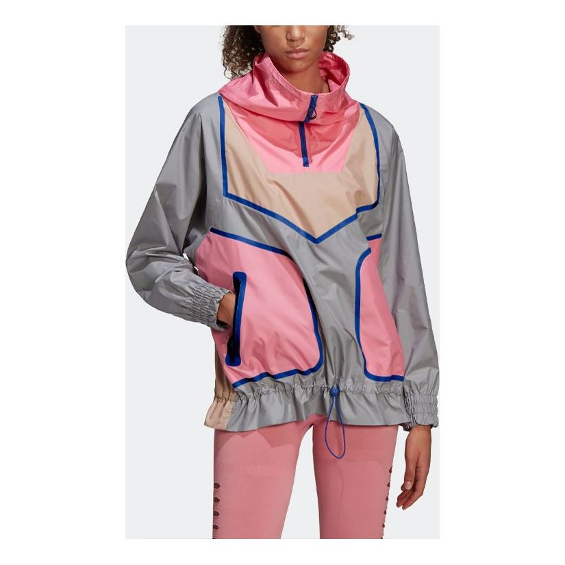 (WMNS) adidas Stella McCartney Half Zip Jacket Asia Sizing 'Grey Pink' H59961