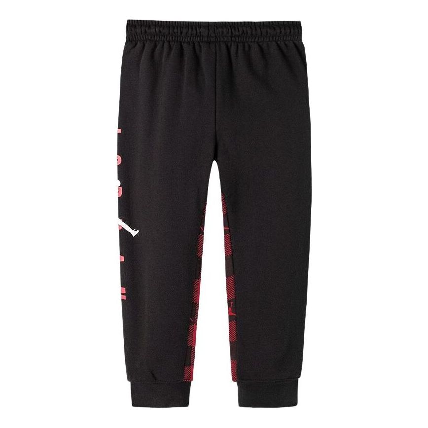 (GS) Air Jordan Buffalo Checked Fleece Joggers 'Black' JD2342008PS-002