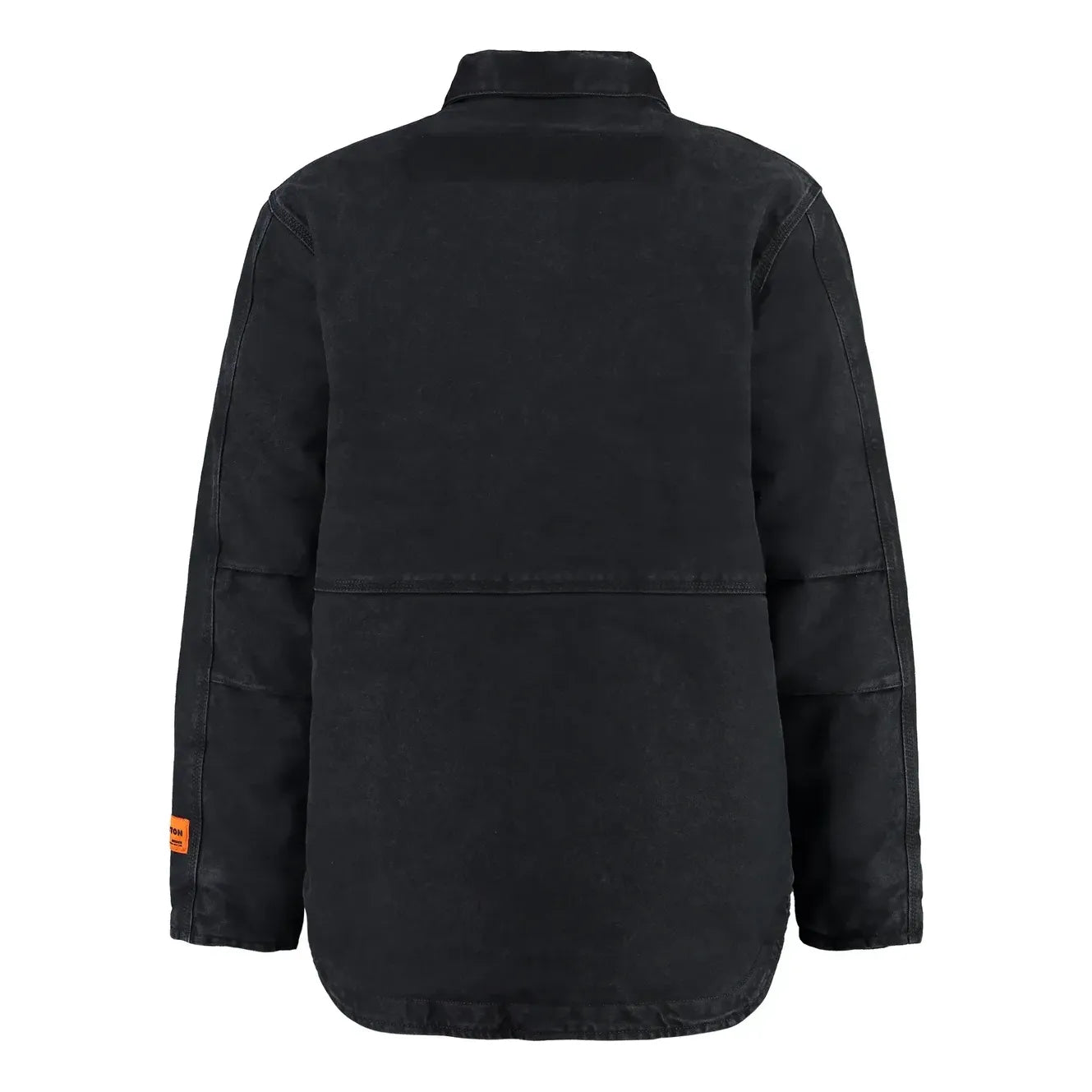 HERON PRESTON Collared Zip-Up Denim Jacket 'Black' HMEA062F21FAB00110001000