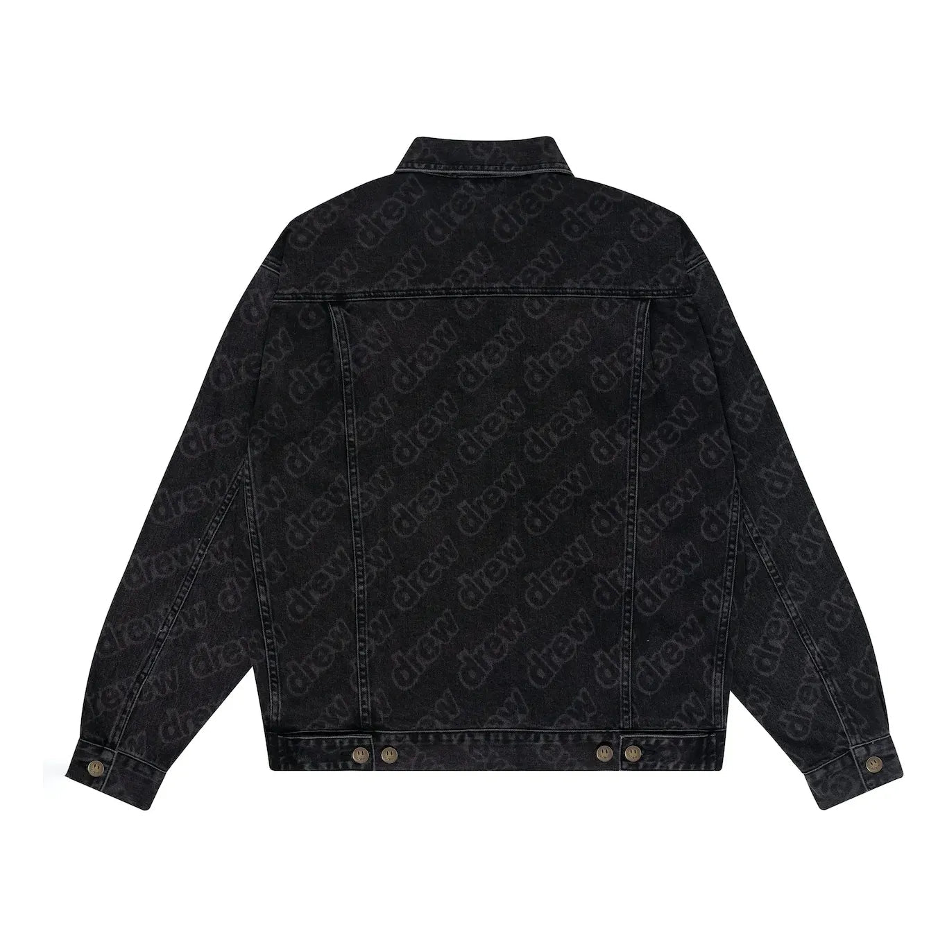 Drew House Oversized Trucker Jacket 'Black Secret Repeat' DR-FW22-524