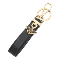 PRADA FW25 Saffiano Keychain 'Black Gold' 1PP185-053-F0002