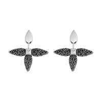 LOUIS VUITTON Crystal Earrings Unisex Black