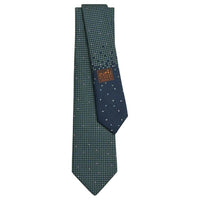HERMES Mulberry Silk Ties Men's Marine Blue
