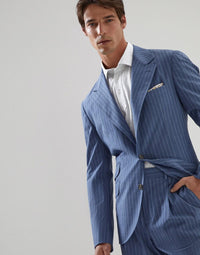 Brunello Cucinelli Pinstripe-Pattern Buttoned Blazer