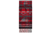 HERMES Knit Scarves Unisex Red/Gray