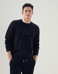 Brunello Cucinelli Slogan-Embroidered Crew-Neck Sweatshirt