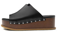 HERMES Ellipse Rubber Sole Slide Slippers Women's Black
