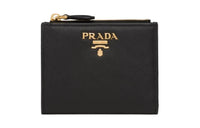 PRADA Saffiano Leather Wallet Small Size Women's Black