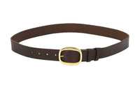 CELINE Solid Color Pin Buckle Leather Belts Women's Brown