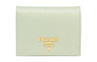 PRADA Saffiano Leather Wallet Mini Women's Green