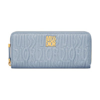 DIOR Lambskin Wallet Women's Blue