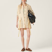 MIU MIU SS24 Long Sleeved Dress Women's Vanilla