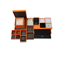 HERMES Calfskin Earrings Women's Gold/Brown