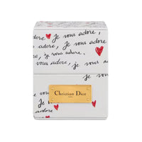 DIOR Resin Beads Metal Cow Leather Earrings Women's White
