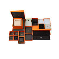 HERMES Calfskin Bracelets Men Orange