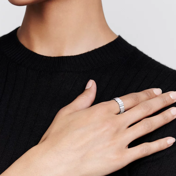 DIOR 18K White Gold Rings Unisex Silver