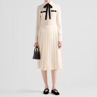 PRADA Pleated Satin Maxi Dress