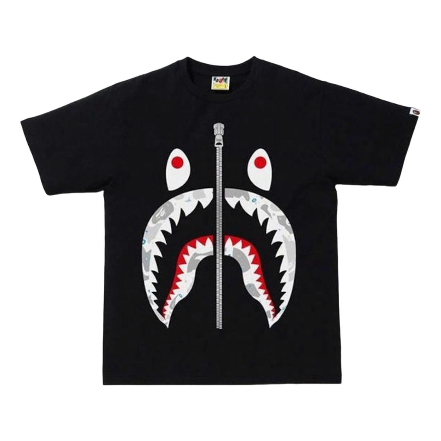 A Bathing Ape Space Camo Shark T-Shirt 'Black' 1H80-110-020-BLACK