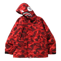 A Bathing Ape Color Camo Shark SnowBoard Down Jacket 'Red' 1I30-144-002-RED