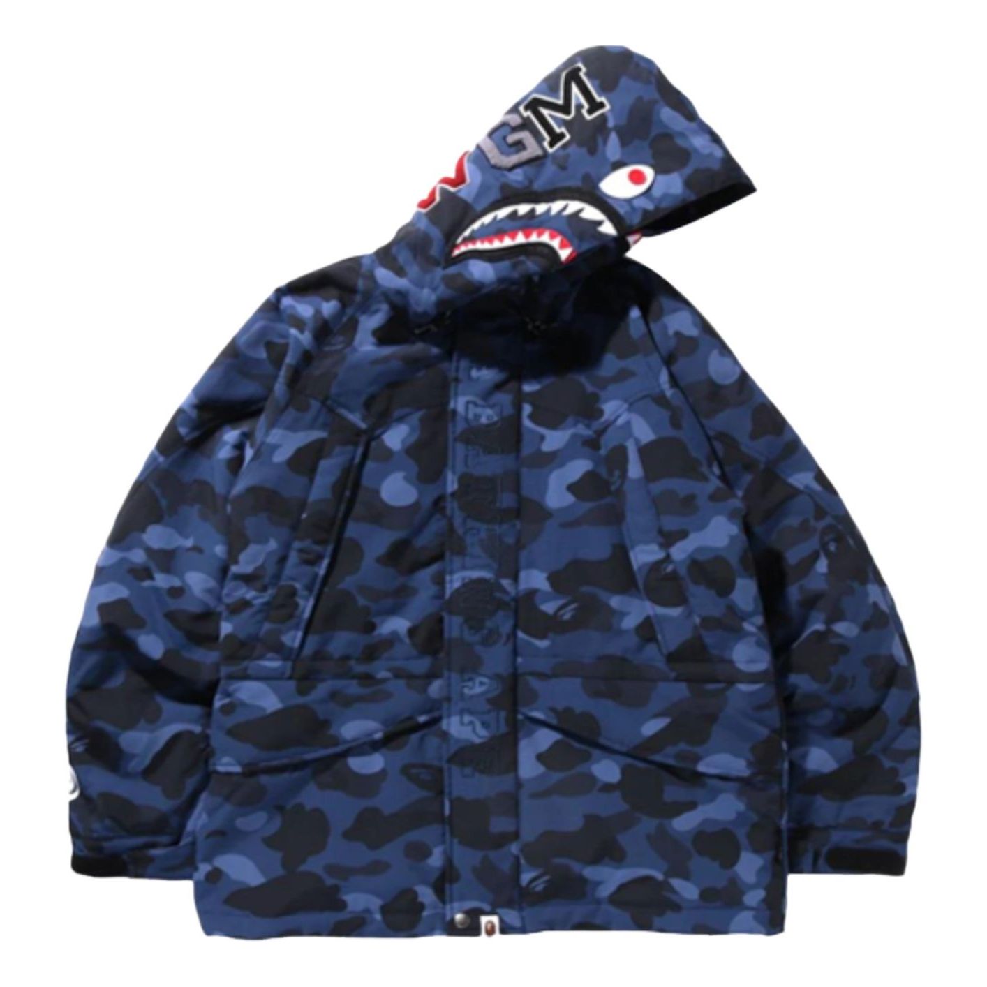 A Bathing Ape Color Camo Shark SnowBoard Down Jacket 'Blue' 1I30-144-002-BLU