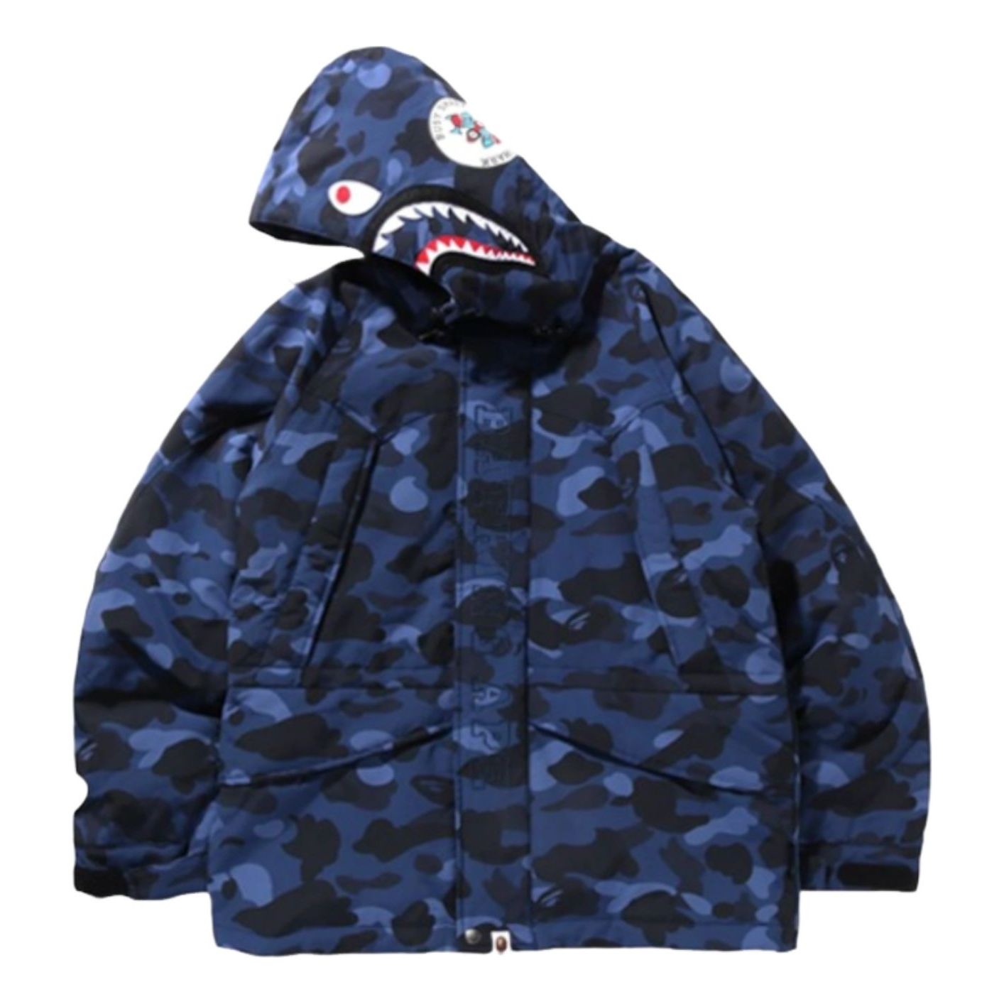 A Bathing Ape Color Camo Shark SnowBoard Down Jacket 'Blue' 1I30-144-002-BLU