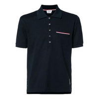 THOM BROWNE Collar Short Sleeve T-Shirt 'Navy' MJP022A-01455-415